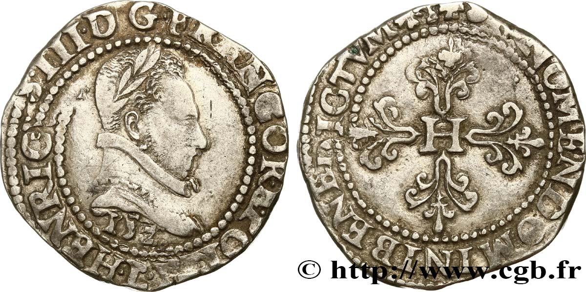 HENRY III Franc au col plat 1582 Bayonne SS