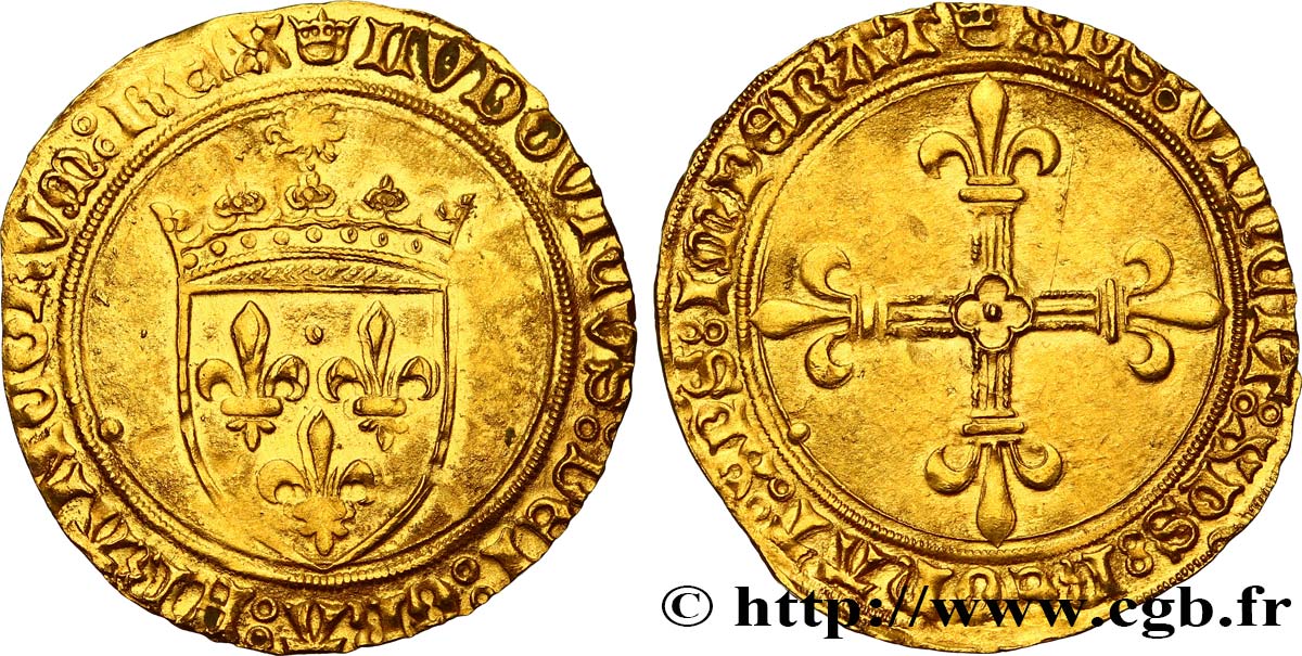 LOUIS XI LE PRUDENT Écu d or au soleil n.d. Saint-Lô TTB/TTB+