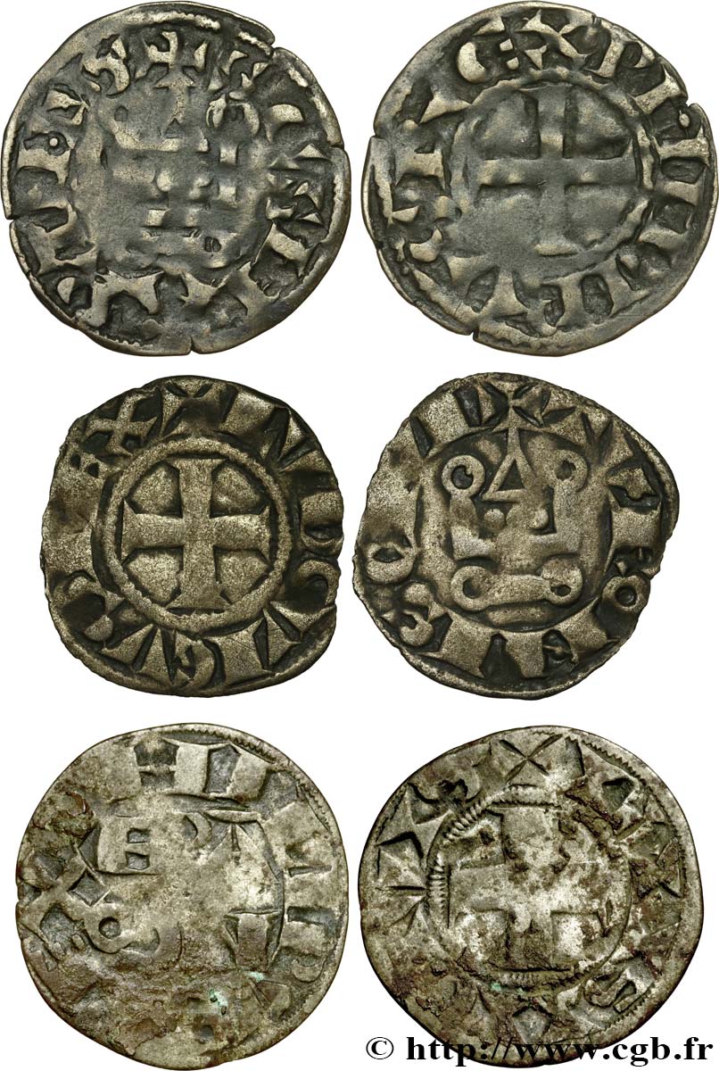 LOTTE Lot de 3 monnaies royales n.d. s.l. q.BB