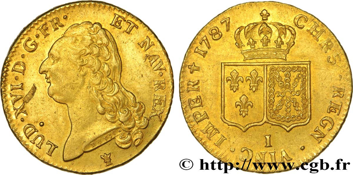 LOUIS XVI Double louis d’or aux écus accolés 1787 Limoges MBC