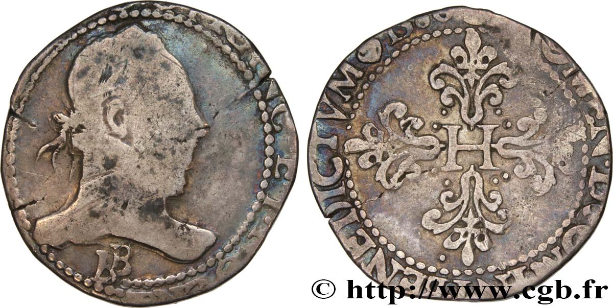 HENRY III Franc au col plat n.d. Rouen q.MB