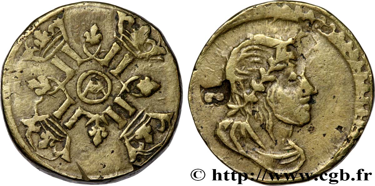 LOUIS XIII AND LOUIS XIV - COIN WEIGHT Poids monétaire pour le louis d’or aux huit L n.d.  XF