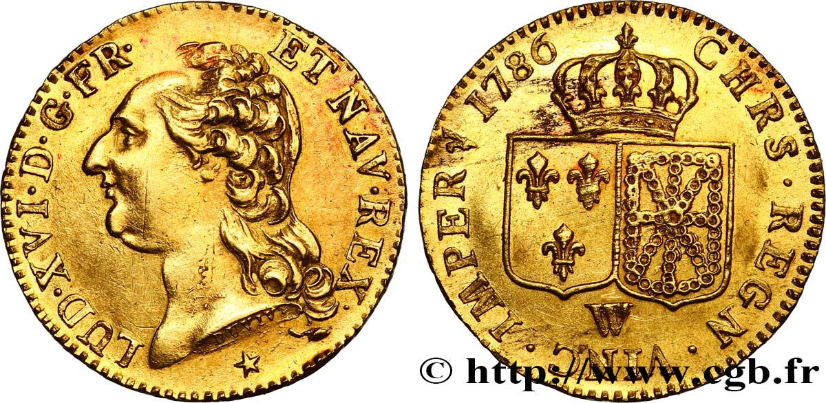 LOUIS XVI Louis d or aux écus accolés 1786 Lille q.SPL/SPL
