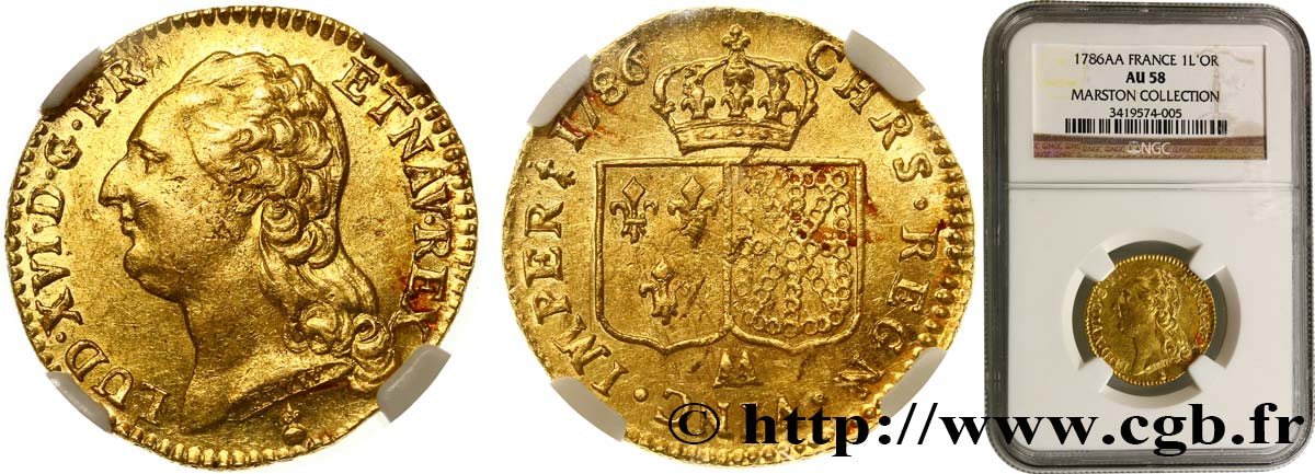 LOUIS XVI Louis d or aux écus accolés 1786 Metz AU58