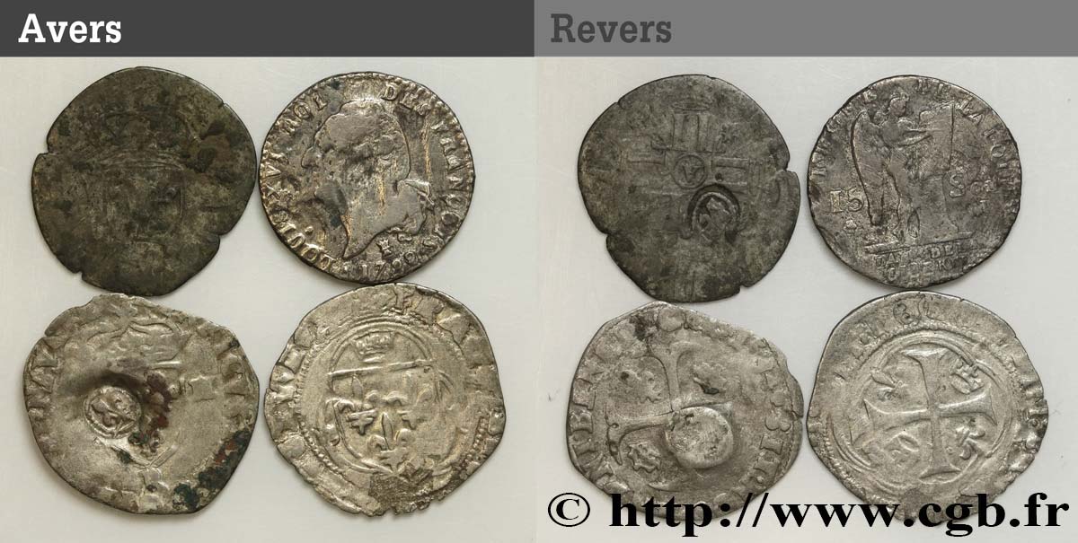 LOTES Lot de 4 monnaies royales  n.d. s.l. RC+