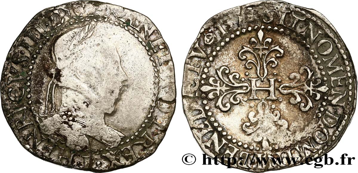 HENRY III Franc au col plat 1578 Rouen MB/BB