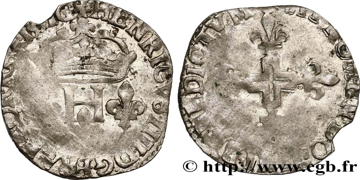HENRY IV Double sol parisis, 2e type 1591 Toulon BC