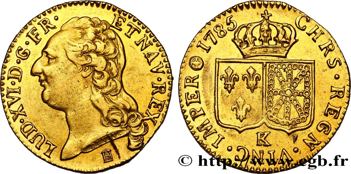 LOUIS XVI Louis d or dit “aux écus accolés” 1785 Bordeaux fVZ/VZ