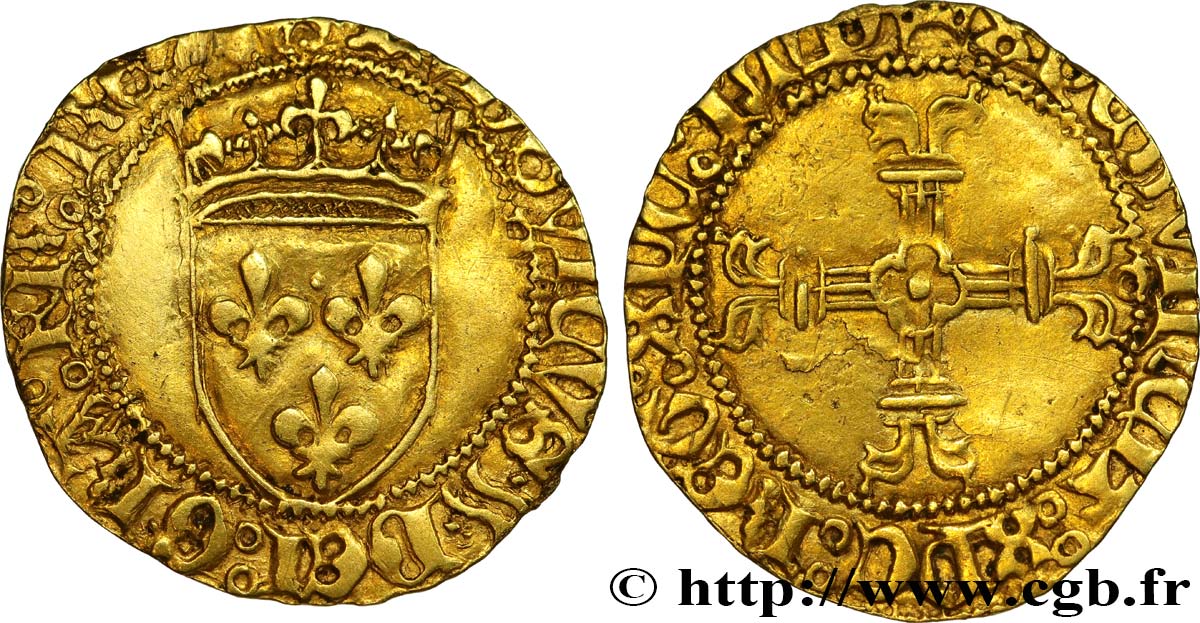 LOUIS XI THE  CAUTIOUS  Demi-écu d or à la couronne n.d. Toulouse XF/AU