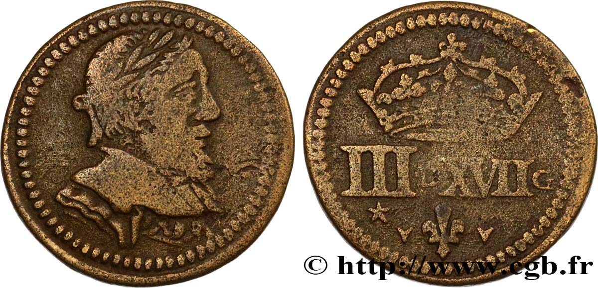 LOUIS XII TO HENRI III - COIN WEIGHT Poids monétaire pour le demi-teston n.d.  VF