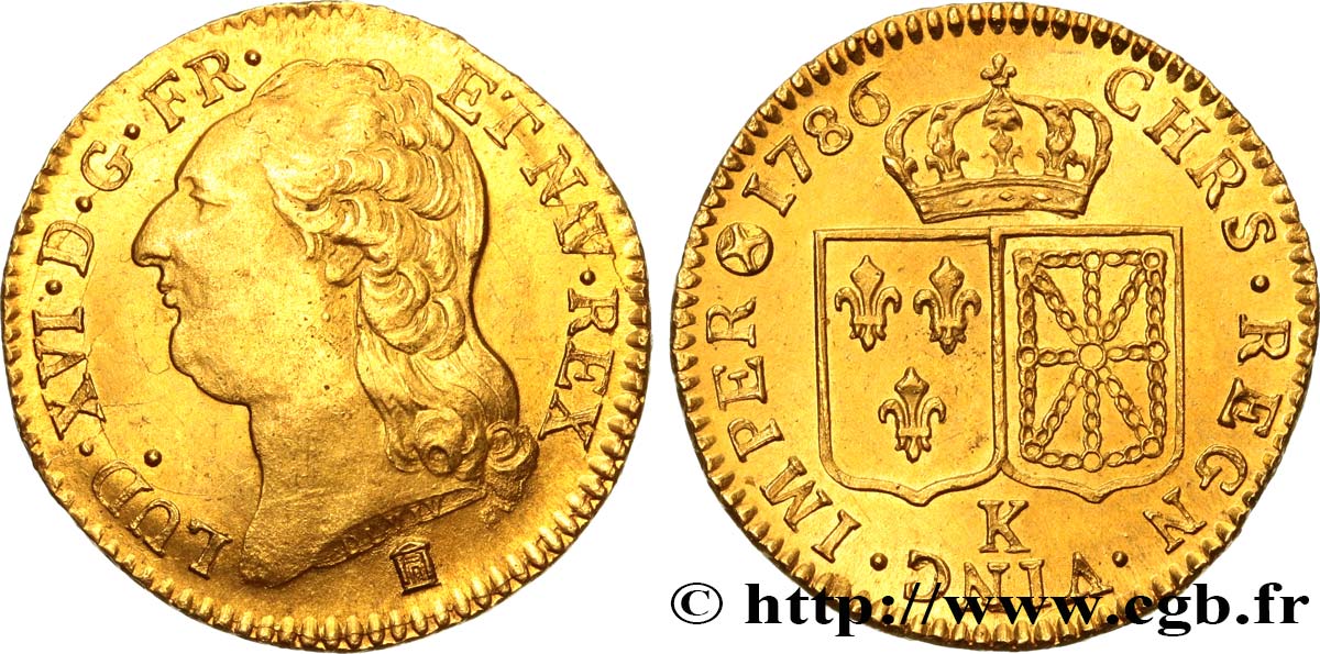 LOUIS XVI Louis d or aux écus accolés 1786 Bordeaux fST