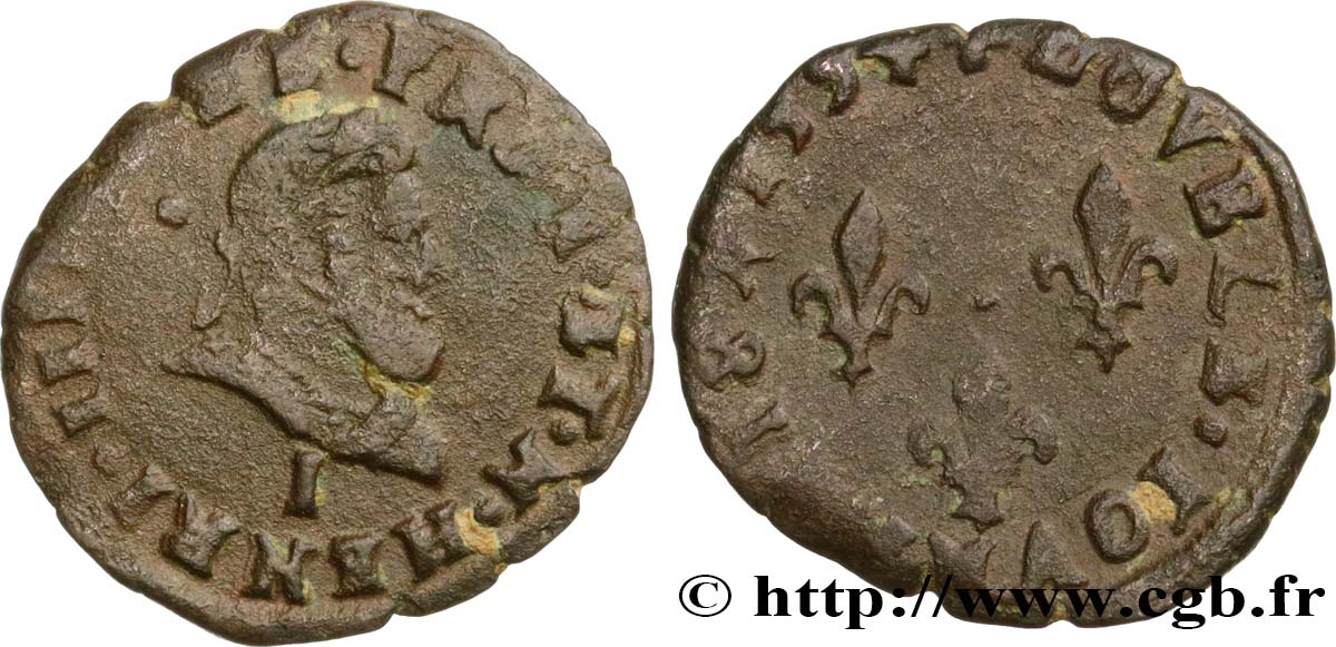 HENRI IV LE GRAND Double tournois, type de Limoges 1594 Limoges TB+