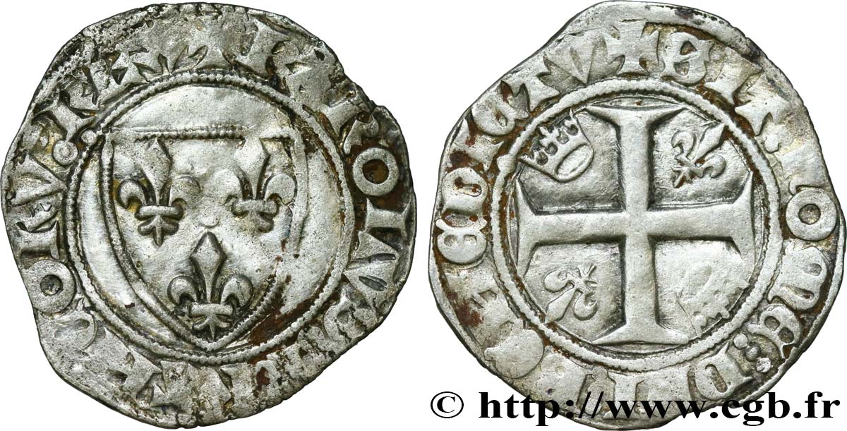 CHARLES VI LE FOU OU LE BIEN AIMÉ Blanc dit  guénar  n.d. Tournai TB