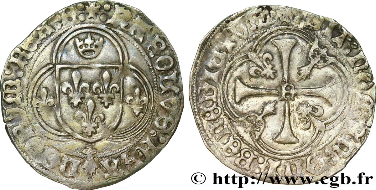 CHARLES VIII Blanc à la couronne de Bretagne n.d. Rennes TTB