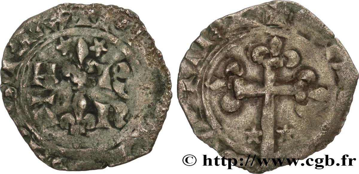 PHILIPPE VI DE VALOIS Double tournois, 1er type n.d. s.l. TB