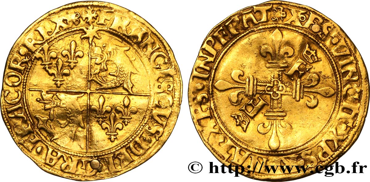 FRANCOIS I Écu d or au soleil du Dauphiné, 2e type 21/07/1519 Grenoble XF