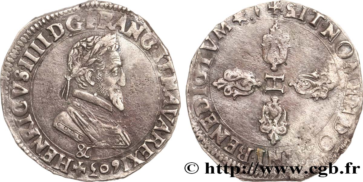 HENRY IV Demi-franc 1603 Aix-en-Provence q.SPL/BB