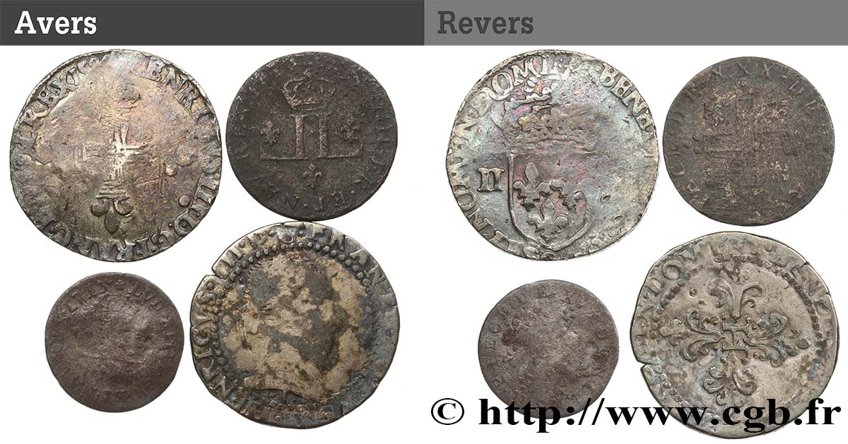 LOTS Lot de 4 monnaies royales n.d. Ateliers divers fS