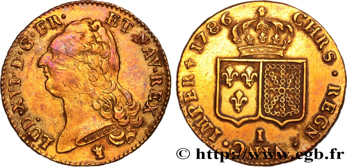 LOUIS XVI Double louis d’or aux écus accolés 1786 Limoges XF