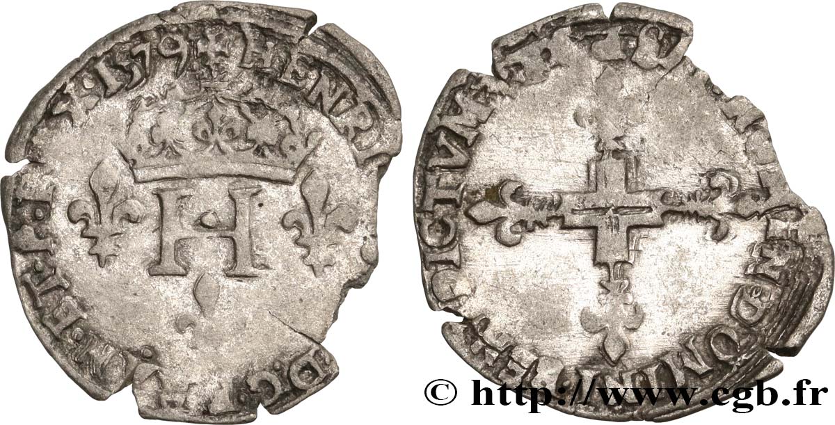 HENRY III Sol parisis 1579 Dijon BC