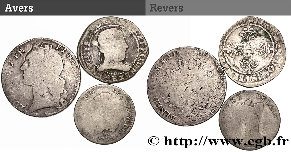 LOTTE Lot de 3 monnaies royales n.d. Ateliers divers q.MB
