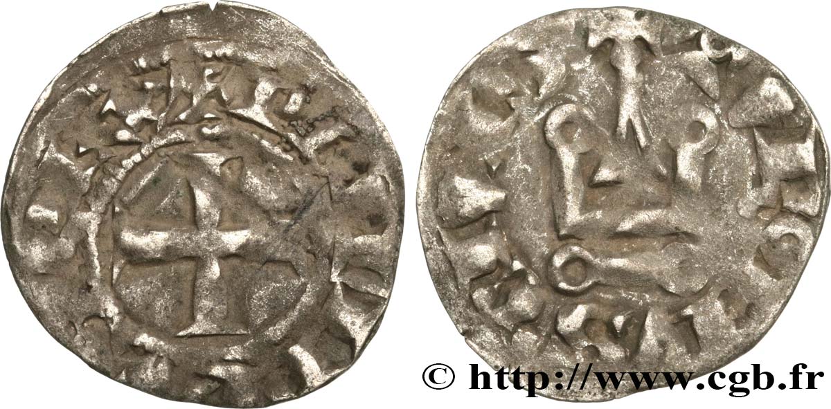 PHILIPPE VI DE VALOIS Denier tournois n.d.  TB