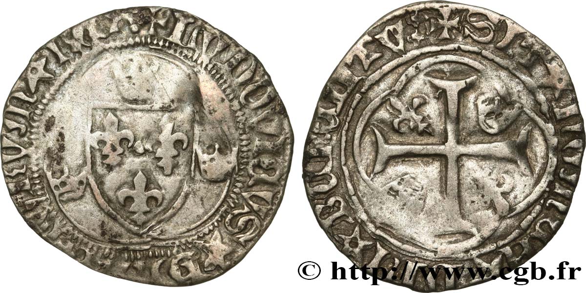 LOUIS XI THE  PRUDENT  Blanc à la couronne n.d. Romans BC