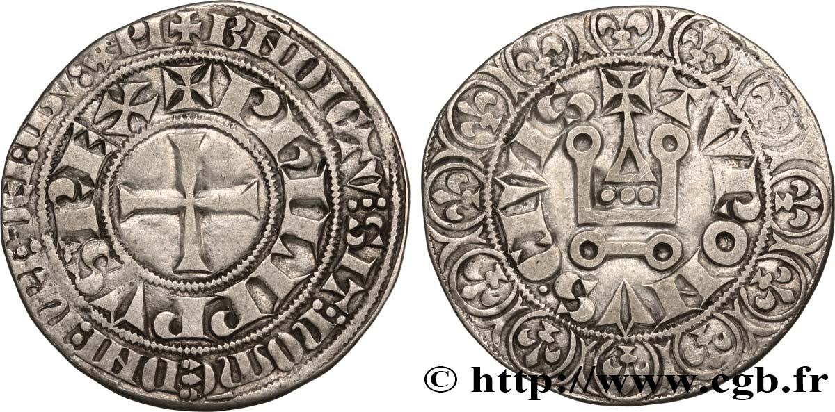 PHILIPPE IV LE BEL Gros tournois à l O rond n.d. s.l. TTB