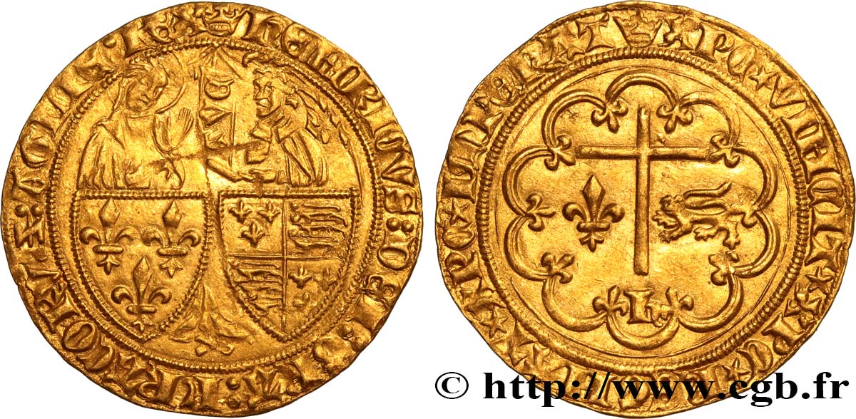 HENRY VI DE LANCASTRE - ROI DE FRANCE (1422-1453) - ROI D ANGLETERRE (1422-1461) et (1470-1471) Salut d or 06/09/1423 Paris SUP