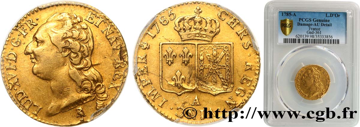 LOUIS XVI Louis d or dit  aux écus accolés  1785 Paris MBC