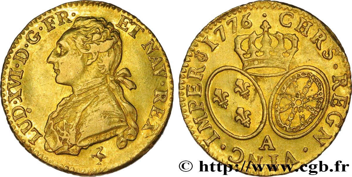 LOUIS XVI Louis d’or aux écus ovales 1776 Paris MBC+/EBC