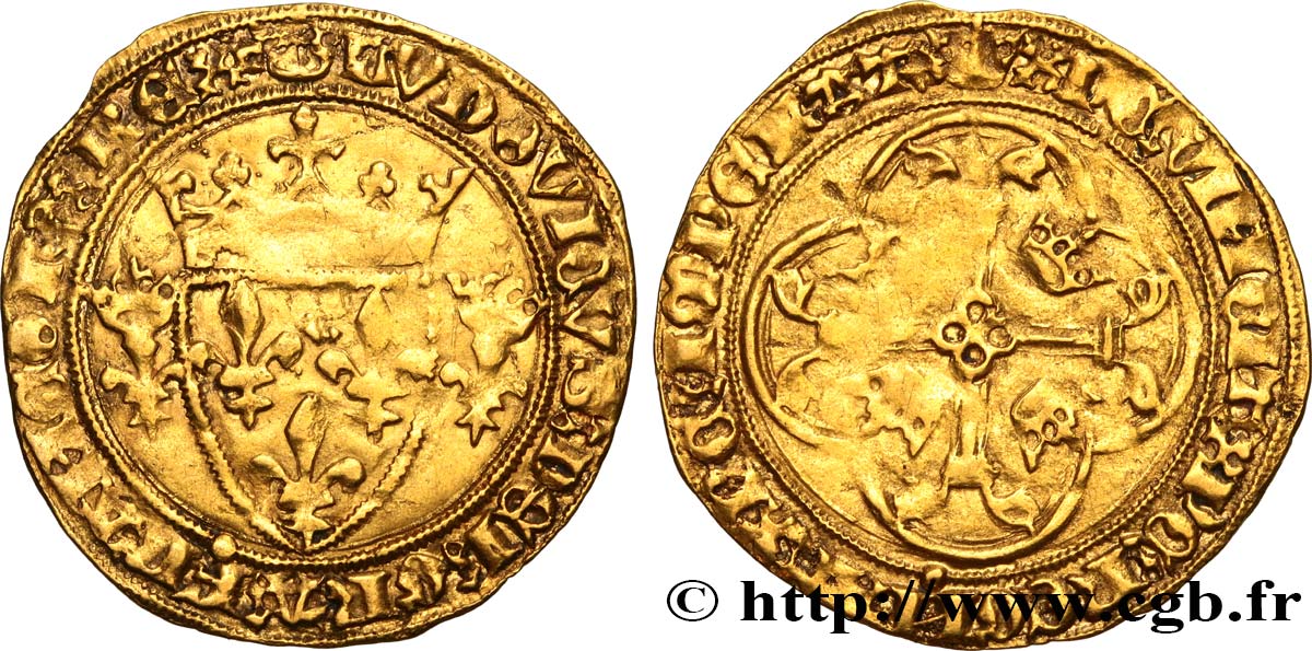 LOUIS XI LE PRUDENT Écu d or à la couronne ou écu neuf 31/12/1461 Tournai TTB