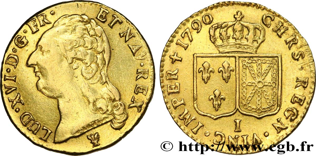 LOUIS XVI Louis d or aux écus accolés 1790 Limoges AU