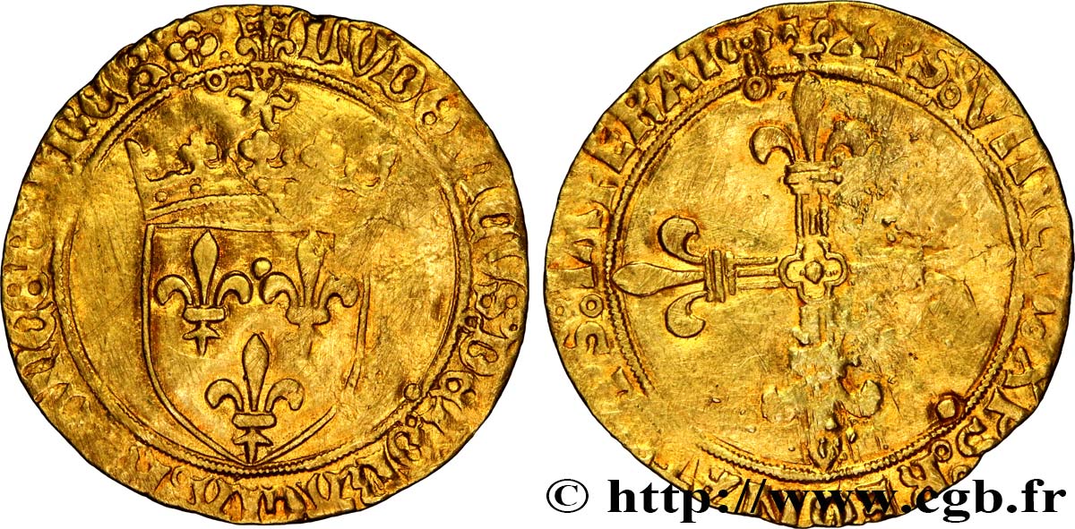 LOUIS XII  Écu d or au soleil 25/04/1498 Lyon VF