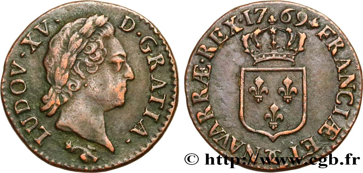 LOUIS XV DIT LE BIEN AIMÉ Demi-sol dit “à la vieille tête” 1769 Besançon TTB