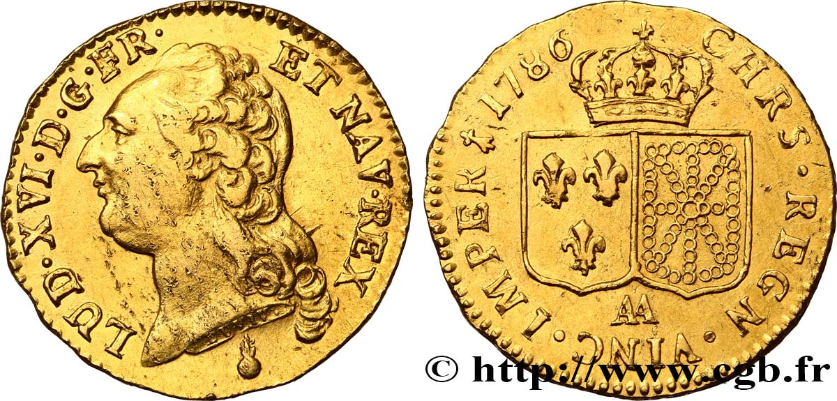 LOUIS XVI Louis d or aux écus accolés 1786 Metz TTB