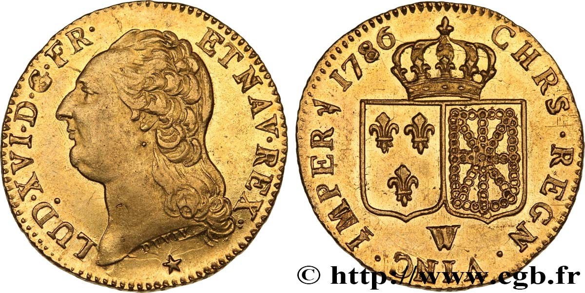 LOUIS XVI Louis d or aux écus accolés 1786 Lille SC