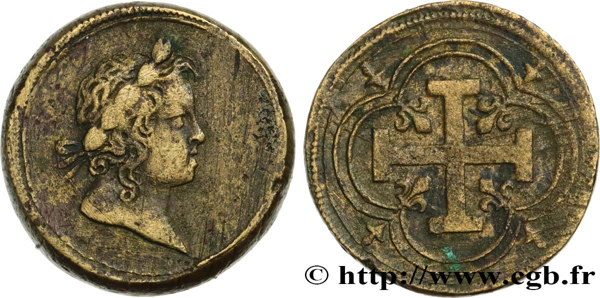 LOUIS XIII AND LOUIS XIV - COIN WEIGHT Poids monétaire pour le double louis d’or aux huit L n.d.  XF