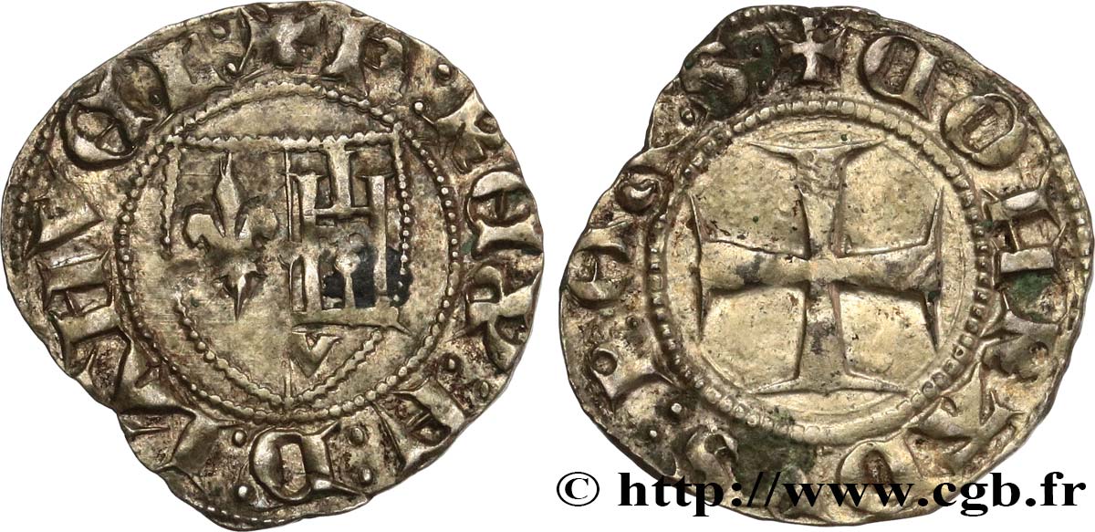 ITALY - CITY OF GENOA - CHARLES VI  THE MAD  OR  THE BELOVED  Petachina c. 1400 Gênes AU/XF