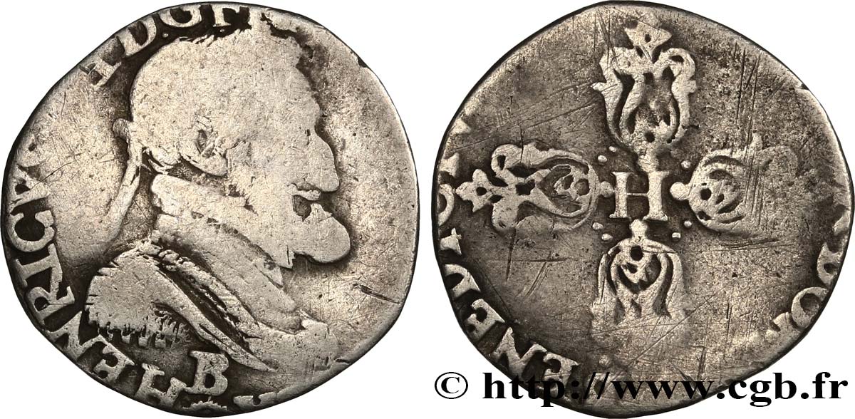 HENRI IV LE GRAND Quart de franc, type de Rouen n.d. Rouen B+