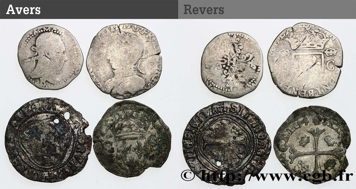 LOTS Lot de 4 monnaies royales n.d. Ateliers divers F