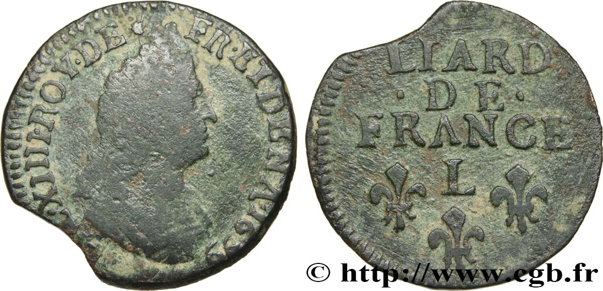 LOUIS XIV LE GRAND OU LE ROI SOLEIL Liard, 3e type, buste âgé 1699 Bayonne TB