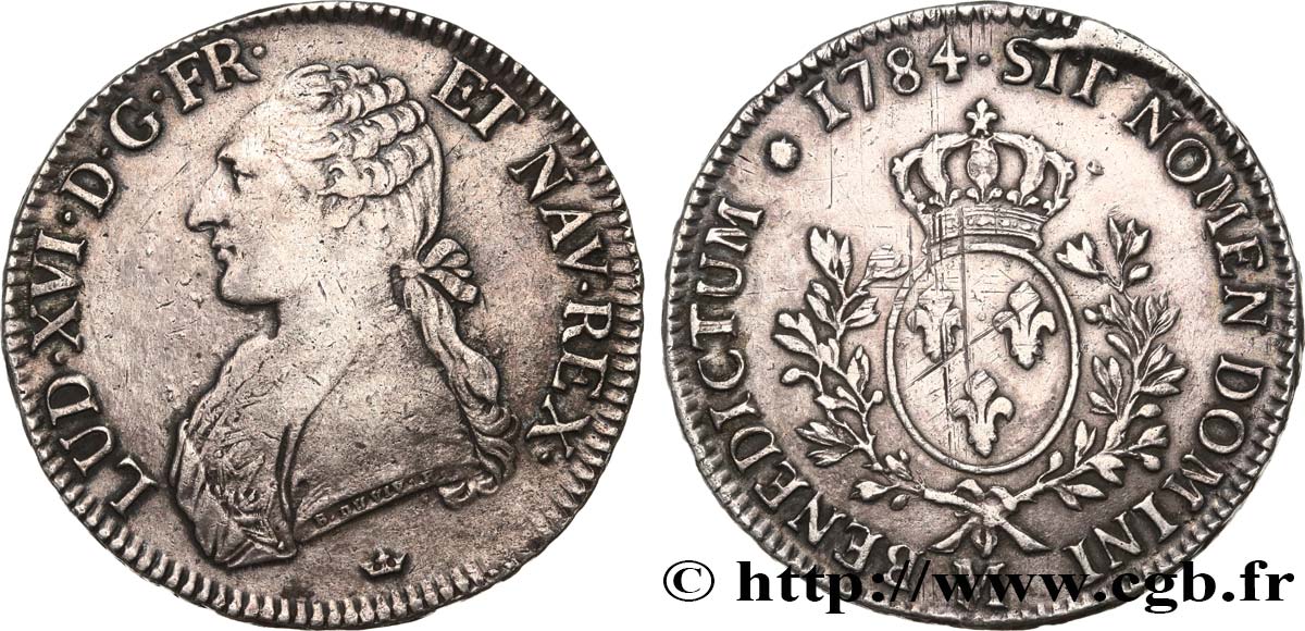 LOUIS XVI Écu dit  aux branches d olivier  1784 Toulouse TB+/TTB