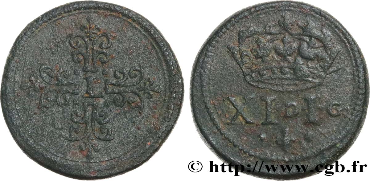LOUIS XIII  Poids monétaire pour le franc de forme circulaire n.d.  q.MB