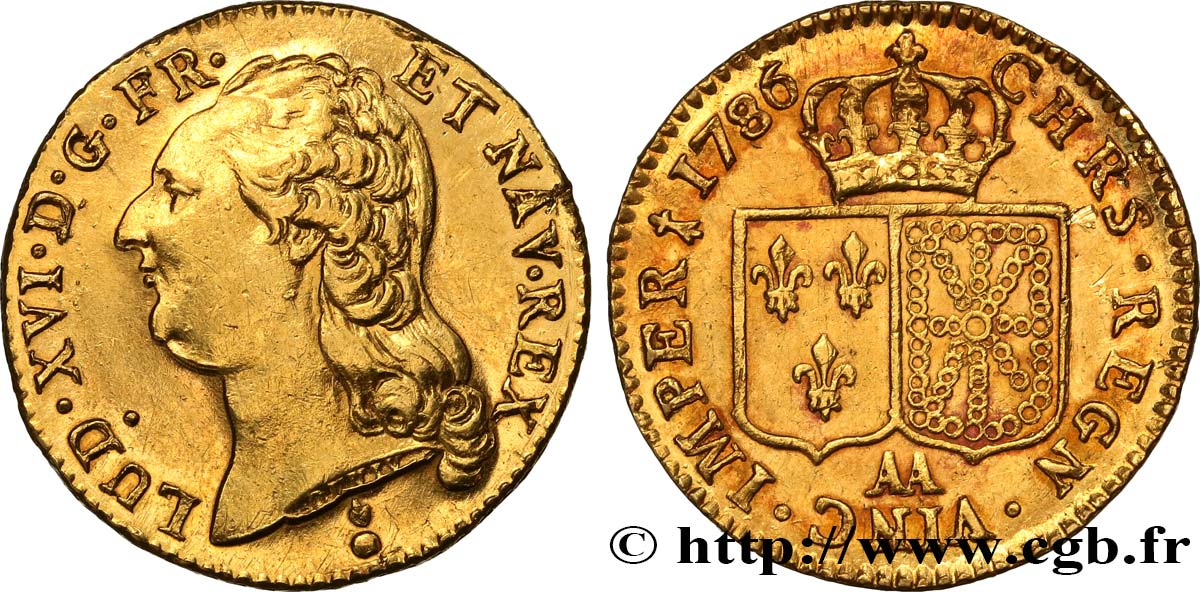 LOUIS XVI Louis d or aux écus accolés 1786 Metz VZ
