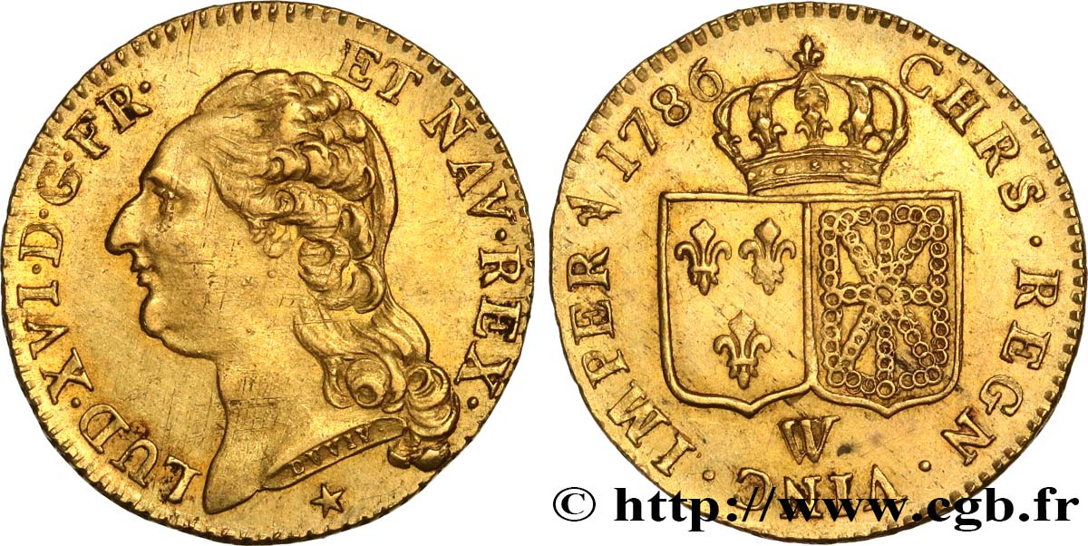 LOUIS XVI Louis d or aux écus accolés 1786 Lille SUP