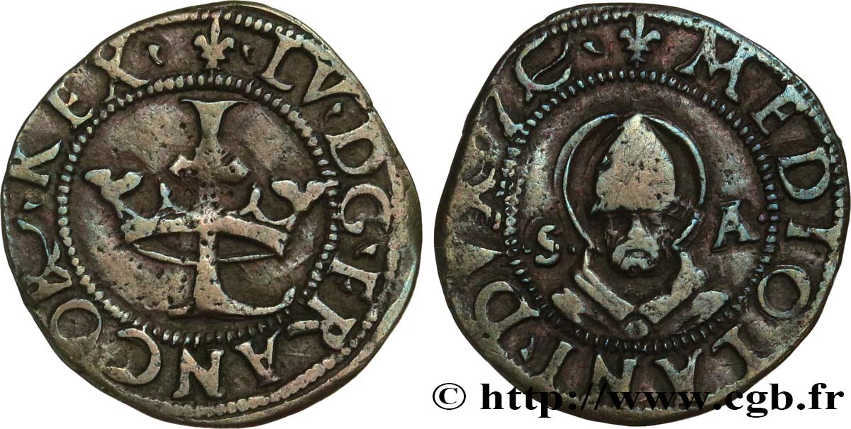 ITALY - DUCHY OF MILAN - LOUIS XII Trillina ou 3 denari n.d. Milan XF/AU