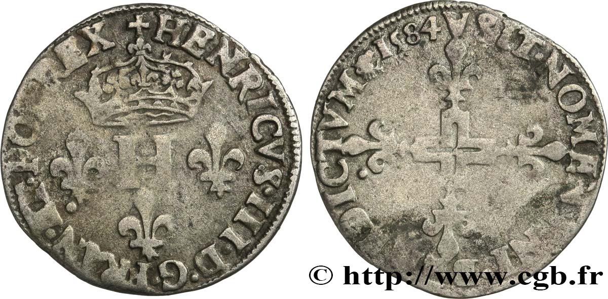 HENRY III Sol parisis  1584 Paris SS