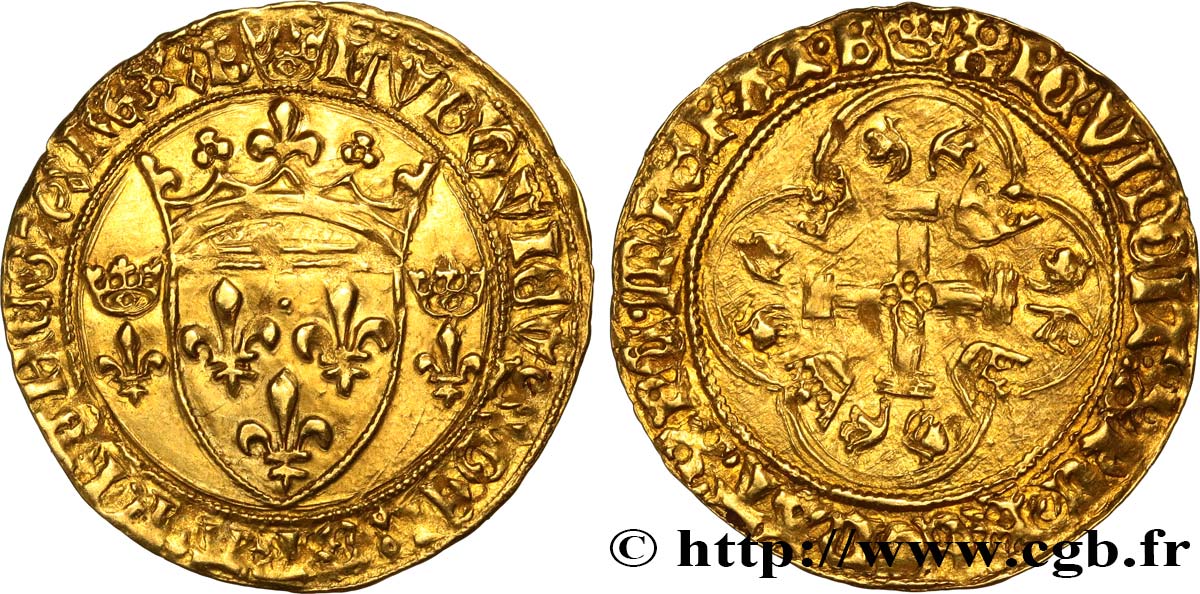 LOUIS XI THE  CAUTIOUS  Écu d or à la couronne ou écu neuf n.d. Bourges XF/VF