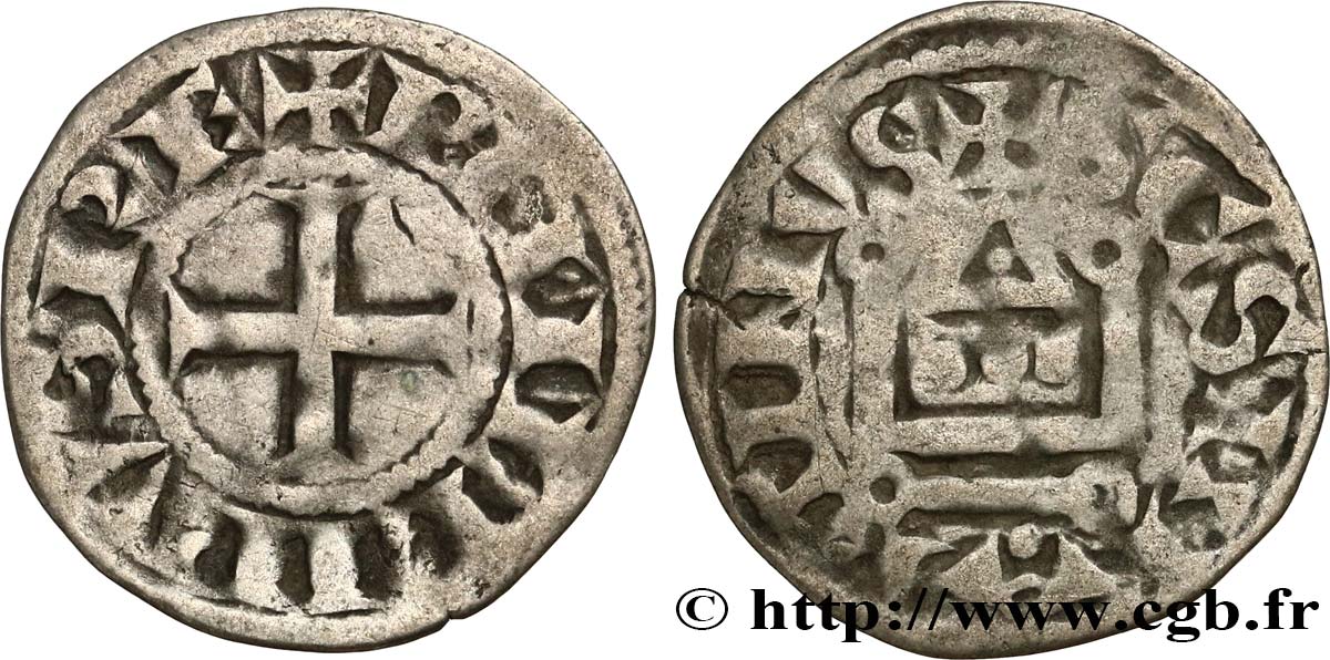 TOURAINE - SAINT-MARTIN DE TOURS - PHILIPPE II AUGUSTE Denier tournois n.d. Saint-Martin de Tours TB+